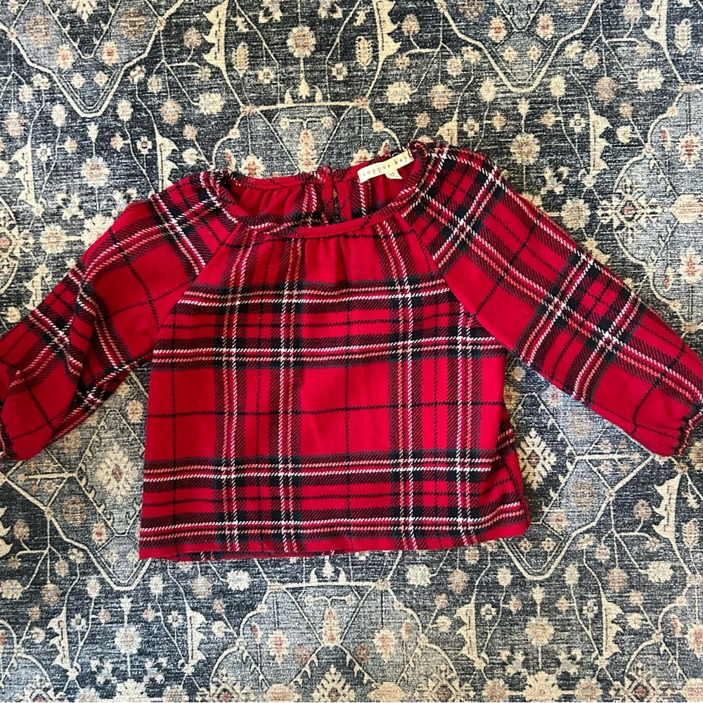Copper Key Holiday Plaid Top - Size 3